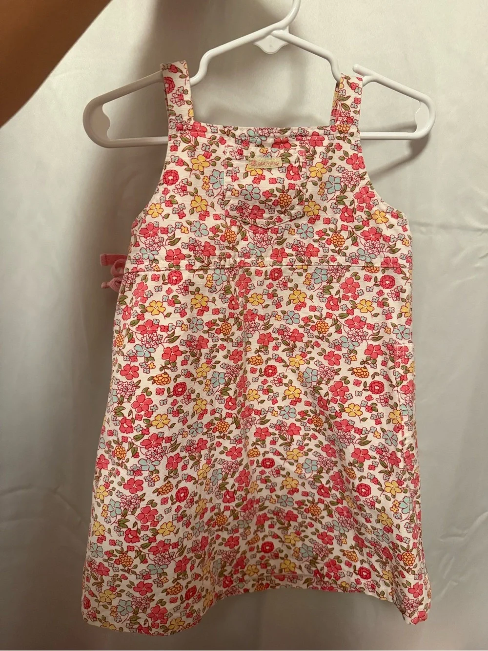 Vintage Old Navy Baby Floral Cotton Dress in White, Pink, Yellow, Green, Blue
